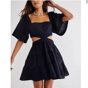 Flowy Black free people dress with cut outs